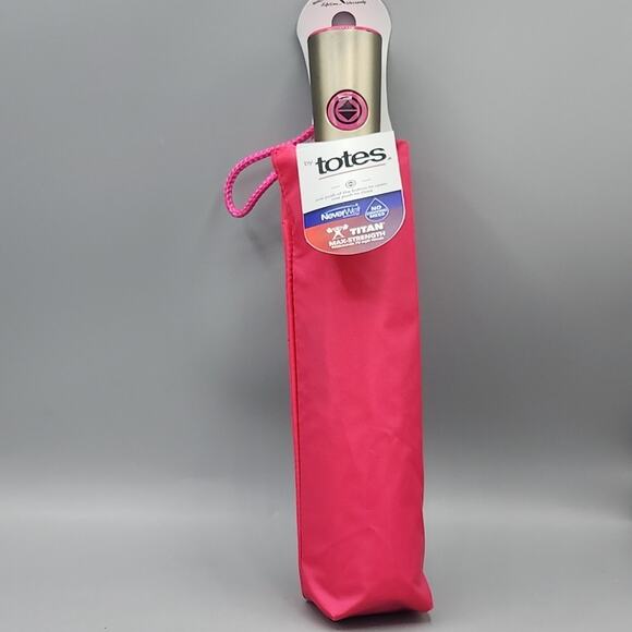 Totes NeverWet Umbrella 43" Auto Open Close Umbrella Pink Colored - Picture 1 of 8